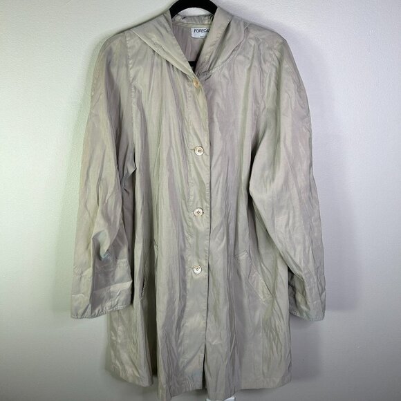 Vintage Forecaster of Boston Women's Union Made Button Up Rain Jacket Size L - Picture 1 of 8